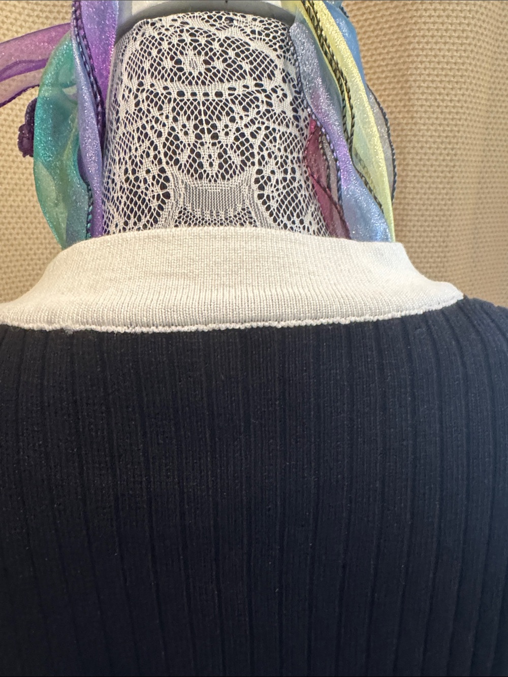 Classic Black and White CC Button Down Sweater - Picture 6 of 17